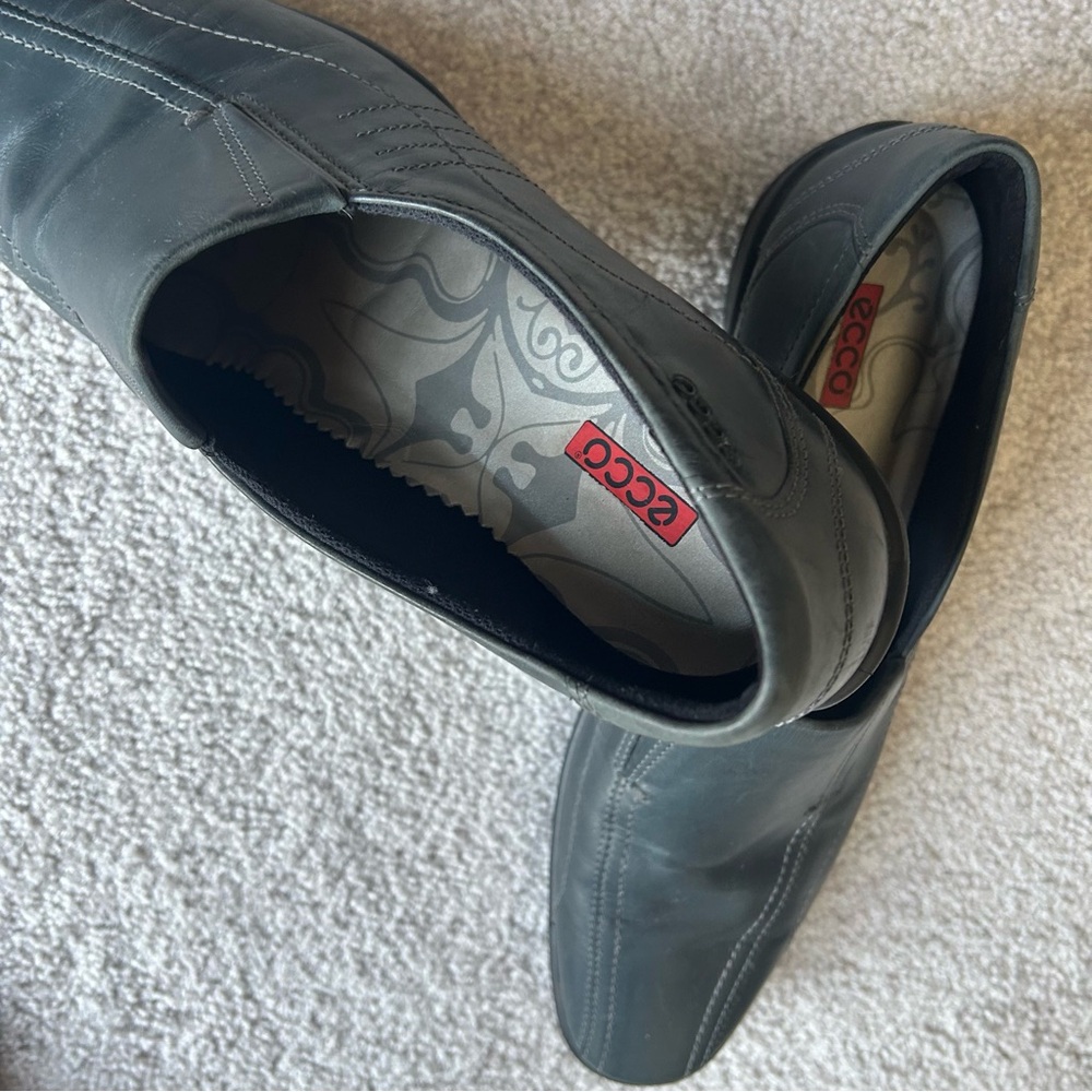 ECCO Women’s Dark Grey Leather Slip-On Loafer Shoes,  Size 42 EU - Picture 6 of 14